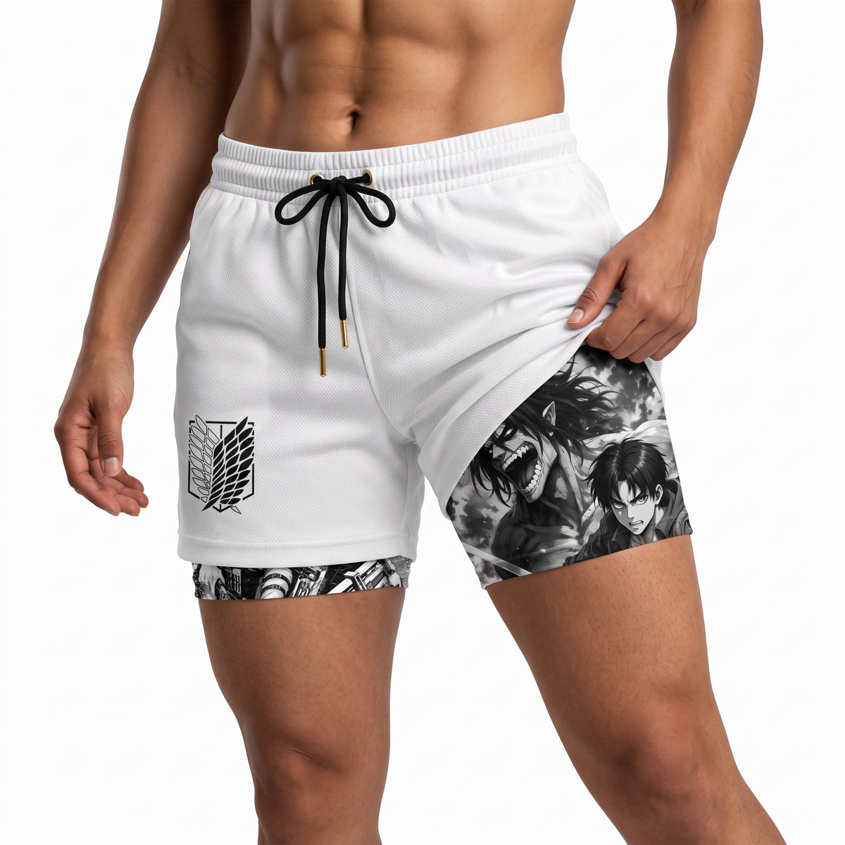 Shorts Attack on titan Ref white