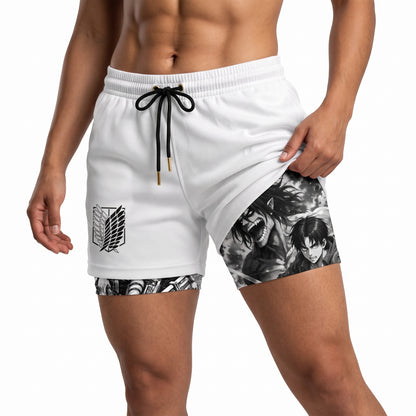 Shorts Attack on titan Ref white